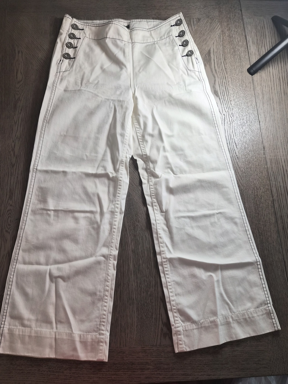 Ralph Lauren Cream Straight-Leg Sailor Pants